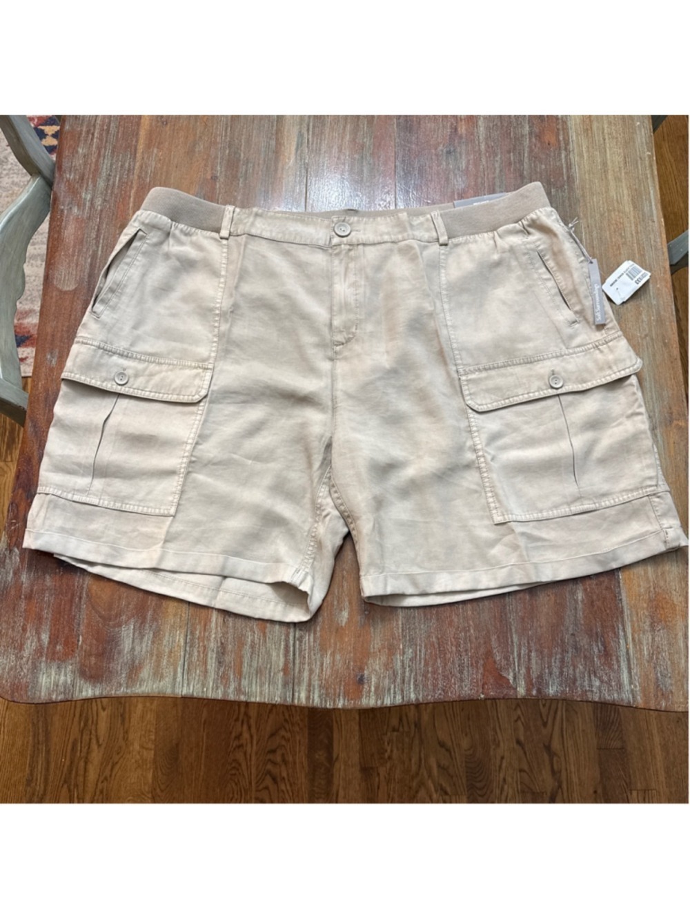 Soft Surroundings Khaki Sand Cargo Pockets Pali Shorts Plus 3X 7.5 Inch Inseam